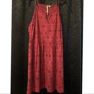LC Lauren Conrad Faux Suede Red Wine Dress